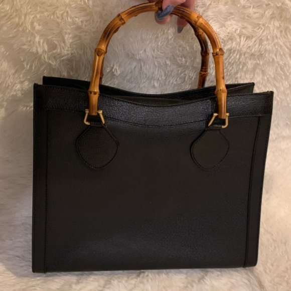 Gucci Handbags - SOLD Gucci Vintage Princess Diana Bag Bamboo Handle Tote Black Leather